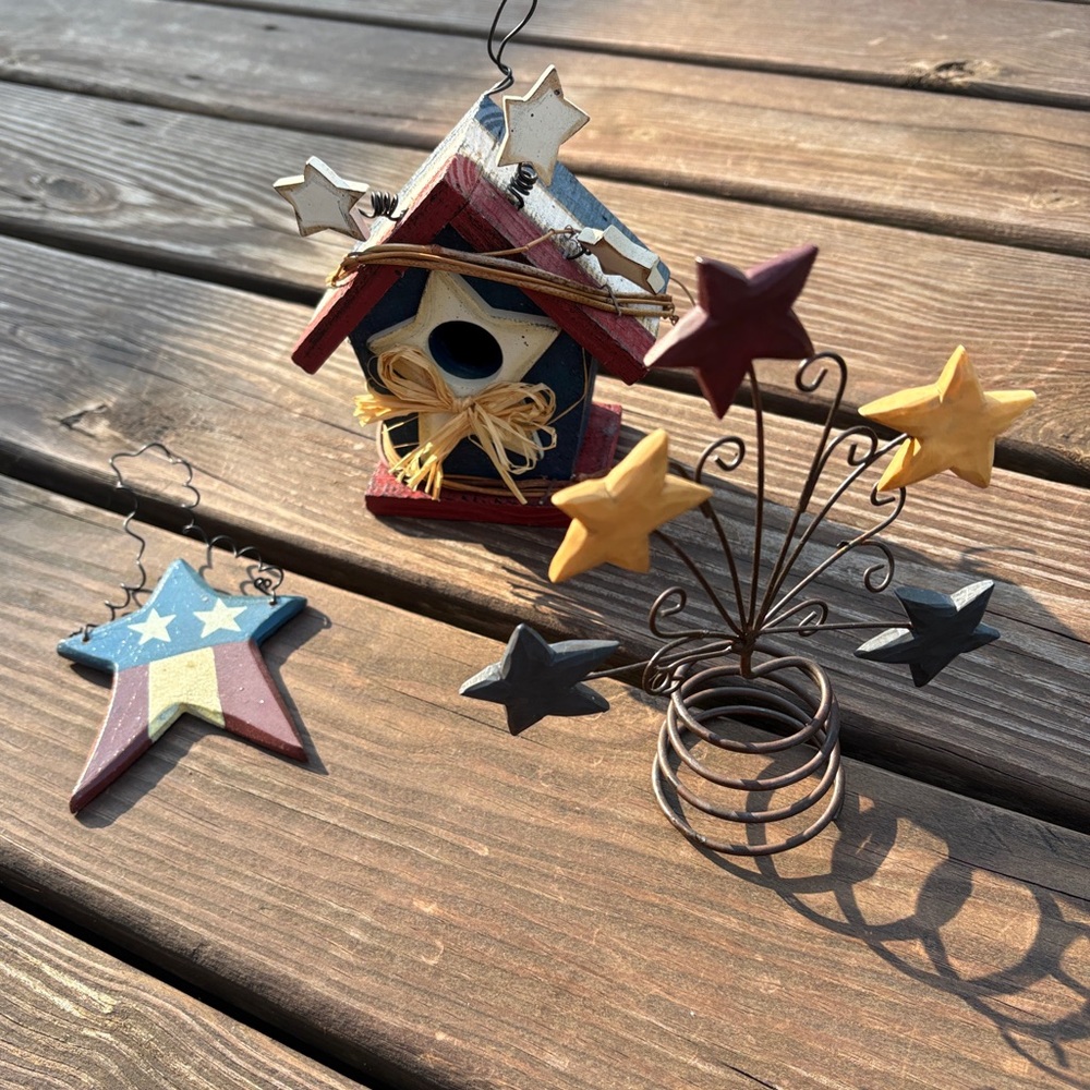3 piece AMERICANA HOME DECOR LOT | old time red white & blue